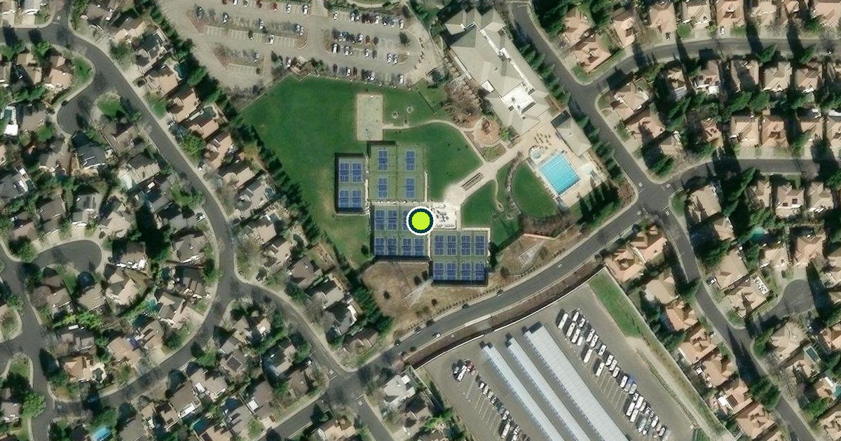 Satellite view of Roseville Pickleball Courts