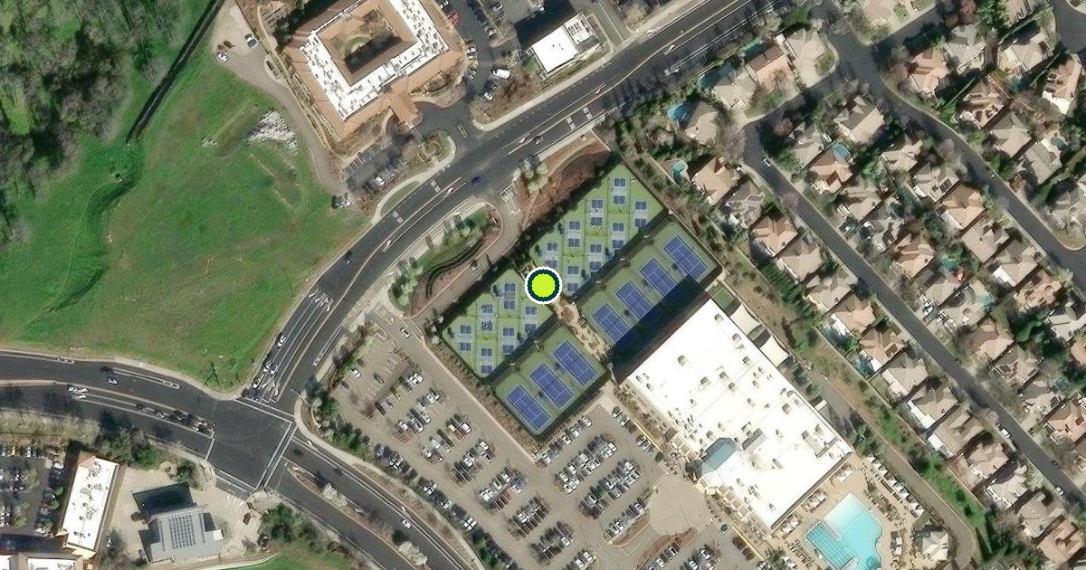 Satellite view of Roseville Pickleball Courts