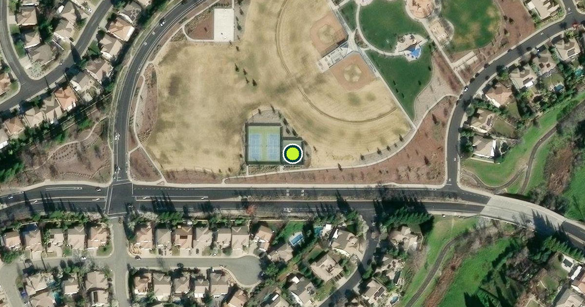 Satellite view of Roseville Pickleball Courts
