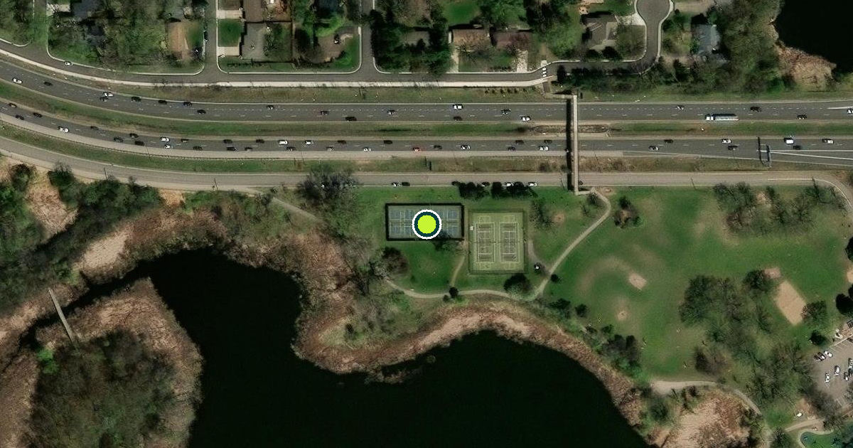 Satellite view of Rosland Park Pickleball Courts