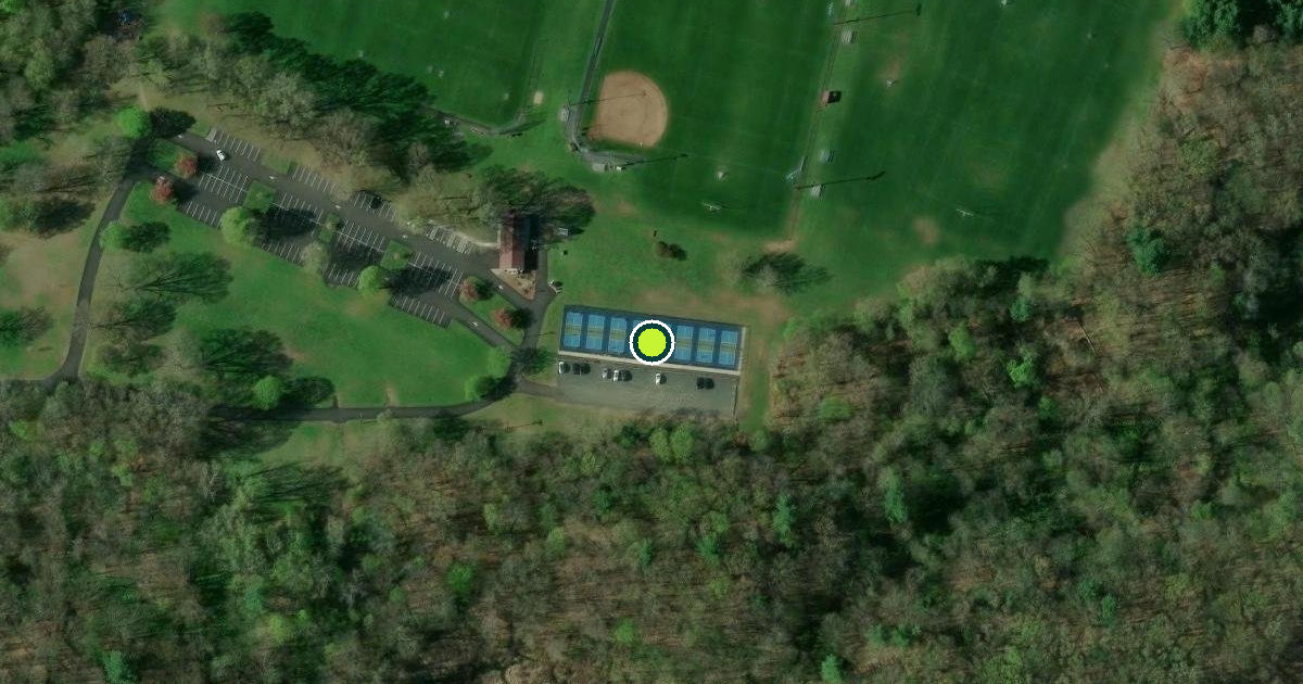 Satellite view of Rye Street Park Pickleball Courts