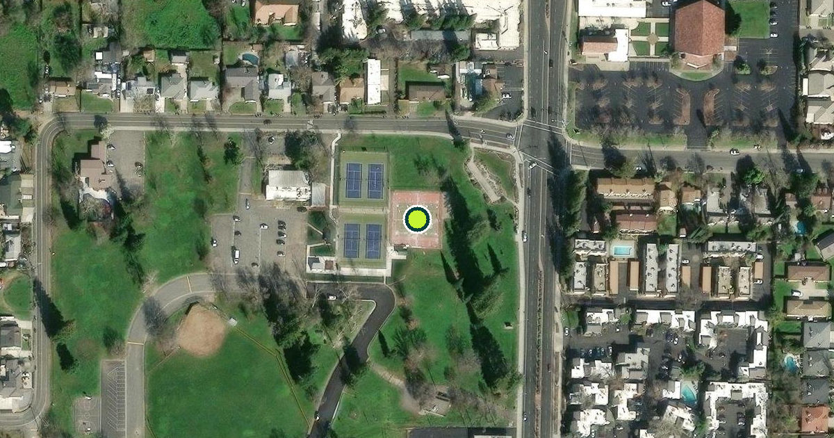 Satellite view of Sacramento County Pickleball Courts