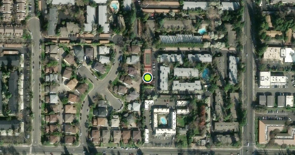 Satellite view of Sacramento County Pickleball Courts