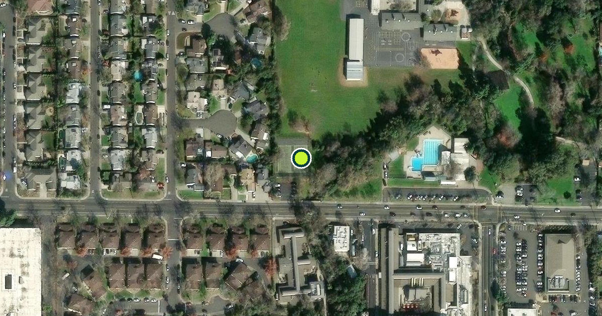Satellite view of Sacramento County Pickleball Courts