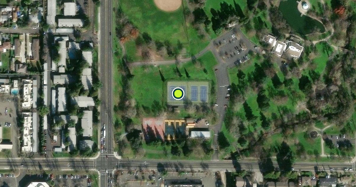 Satellite view of Sacramento County Pickleball Courts