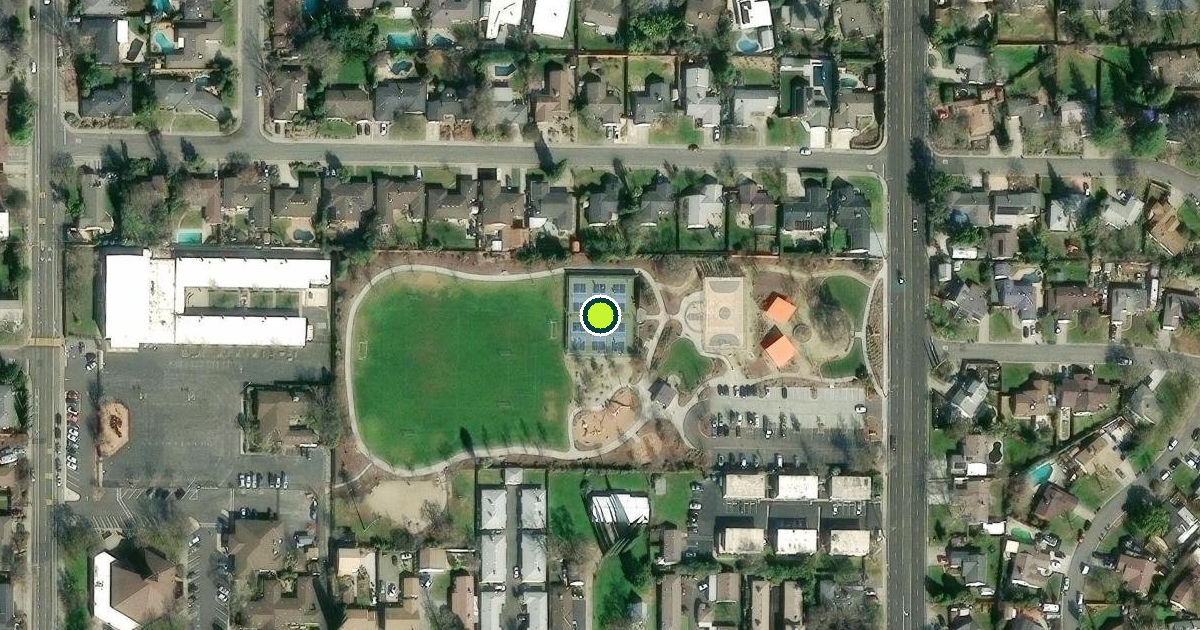 Satellite view of Sacramento County Pickleball Courts