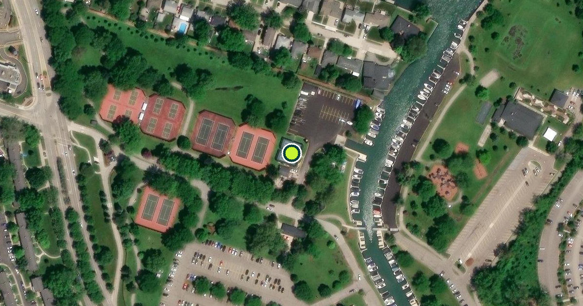 Satellite view of Saint Clair Shores Pickleball Courts