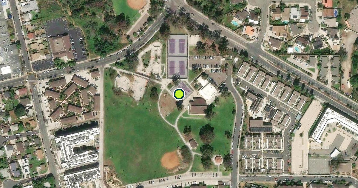 Satellite view of San Diego Pickleball Courts