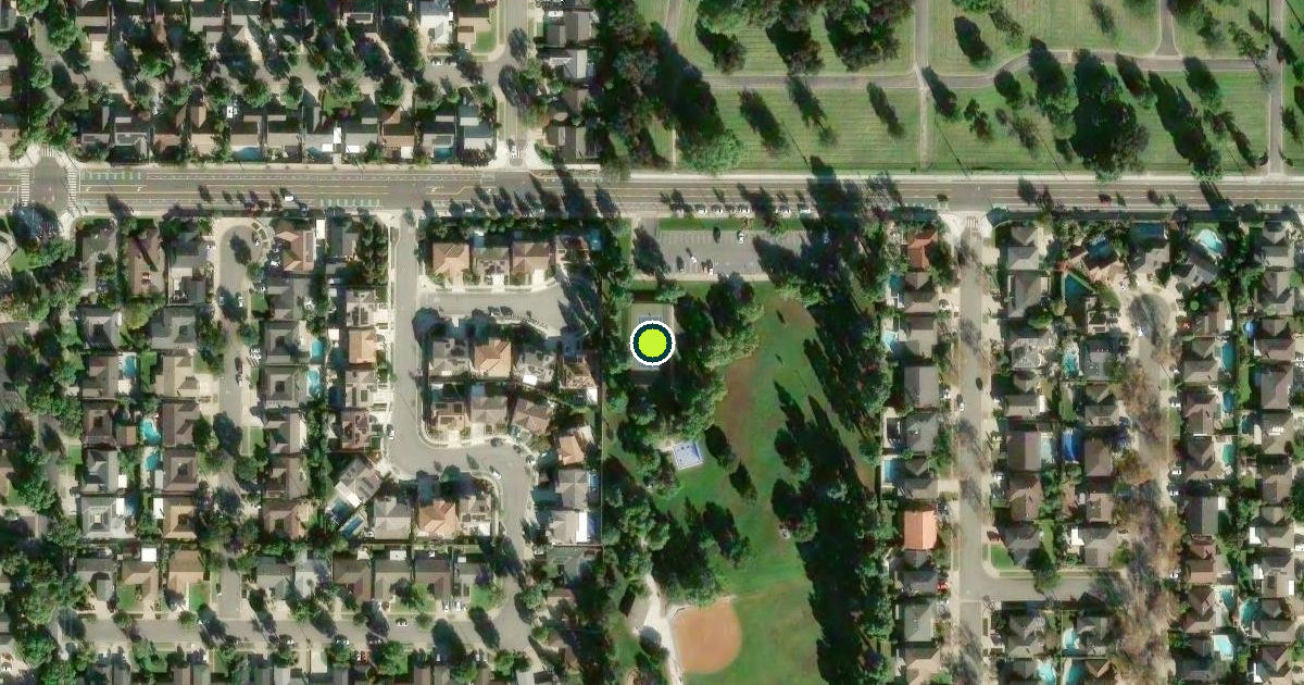 Satellite view of Santa Ana Pickleball Courts