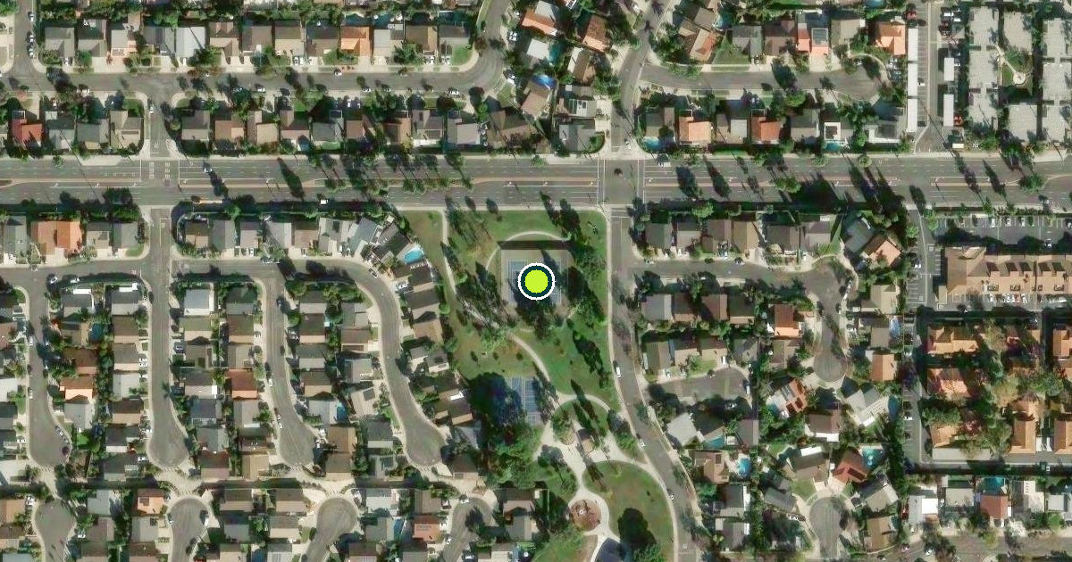 Satellite view of Santa Ana Pickleball Courts
