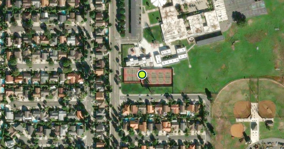 Satellite view of Santa Ana Pickleball Courts