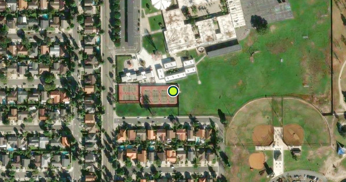 Satellite view of Santa Ana Pickleball Courts