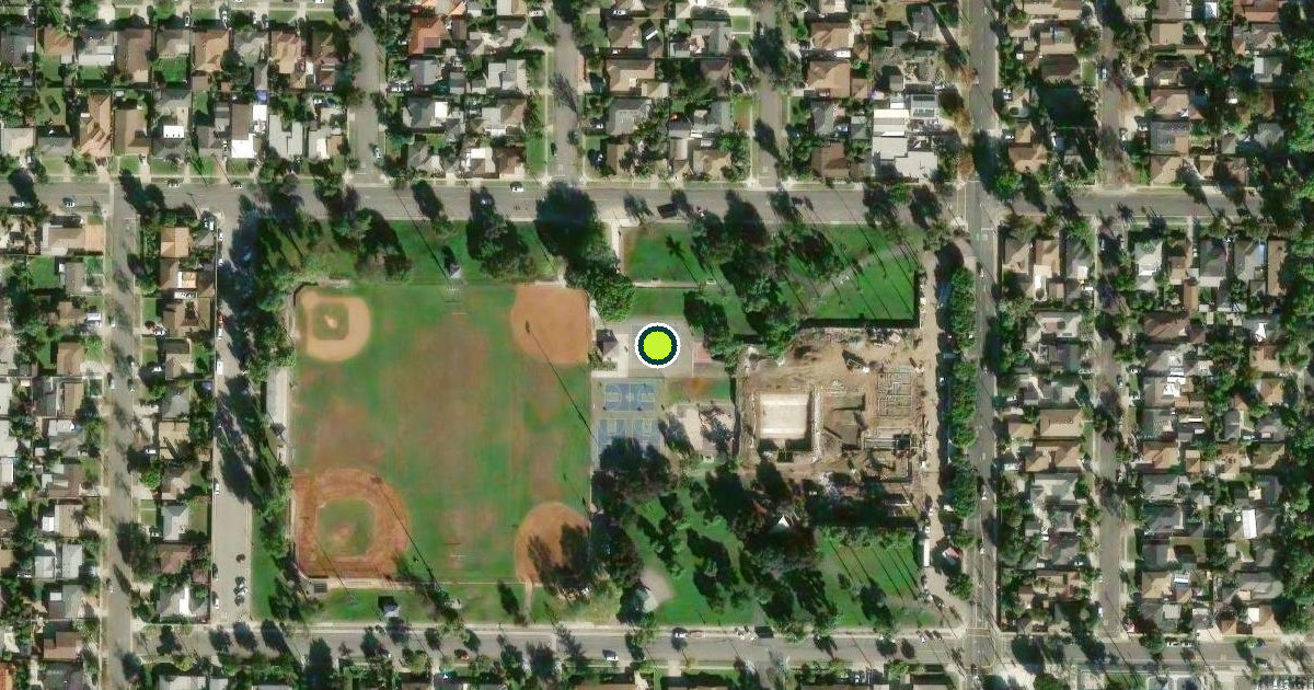 Satellite view of Santa Ana Pickleball Courts