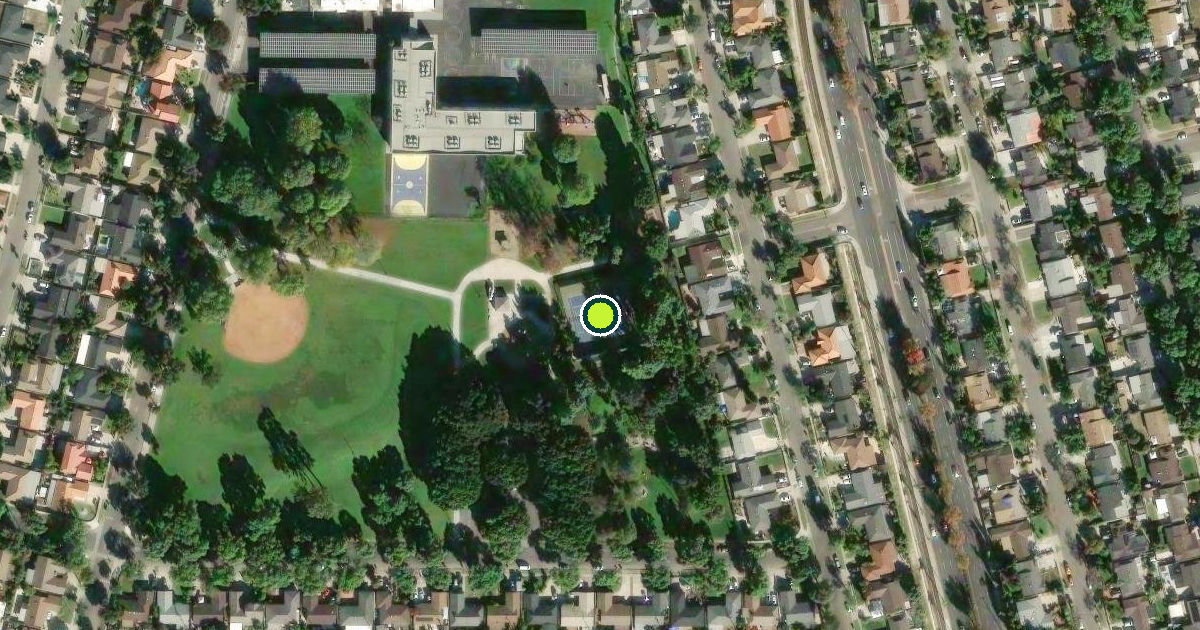 Satellite view of Santa Ana Pickleball Courts