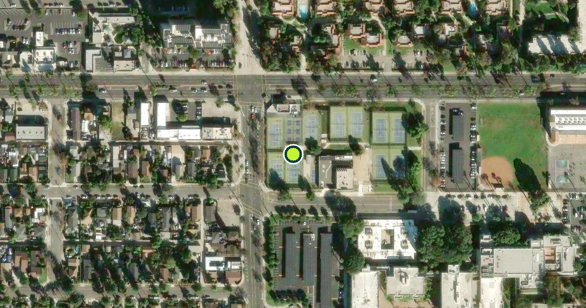 Satellite view of Santa Ana Pickleball Courts