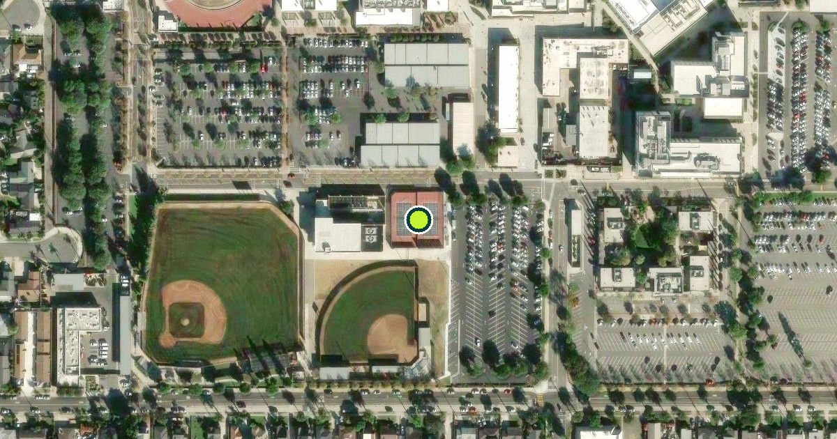 Satellite view of Santa Ana Pickleball Courts