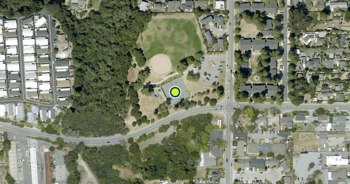 Satellite view of Santa Cruz County Pickleball Courts