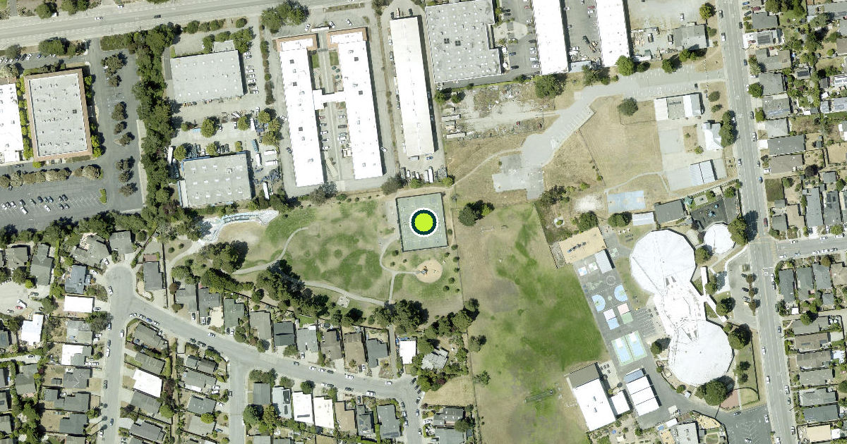Satellite view of Santa Cruz Pickleball Courts