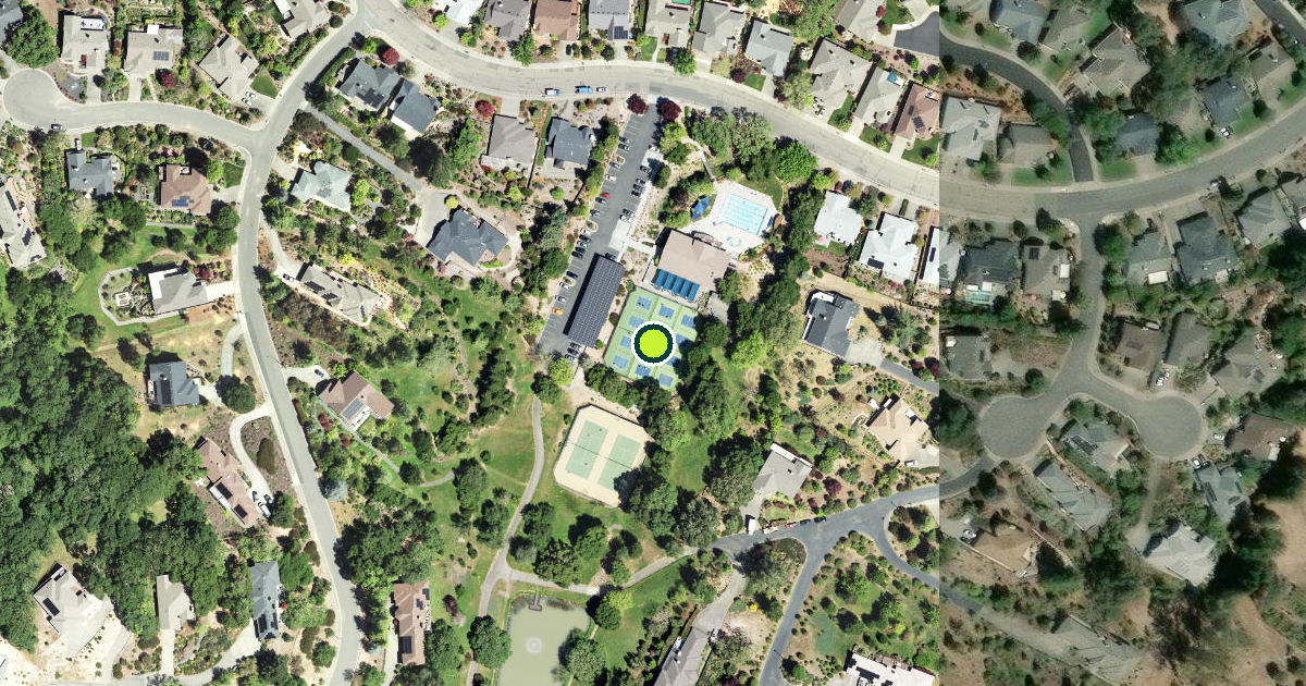 Satellite view of Santa Rosa Pickleball Courts