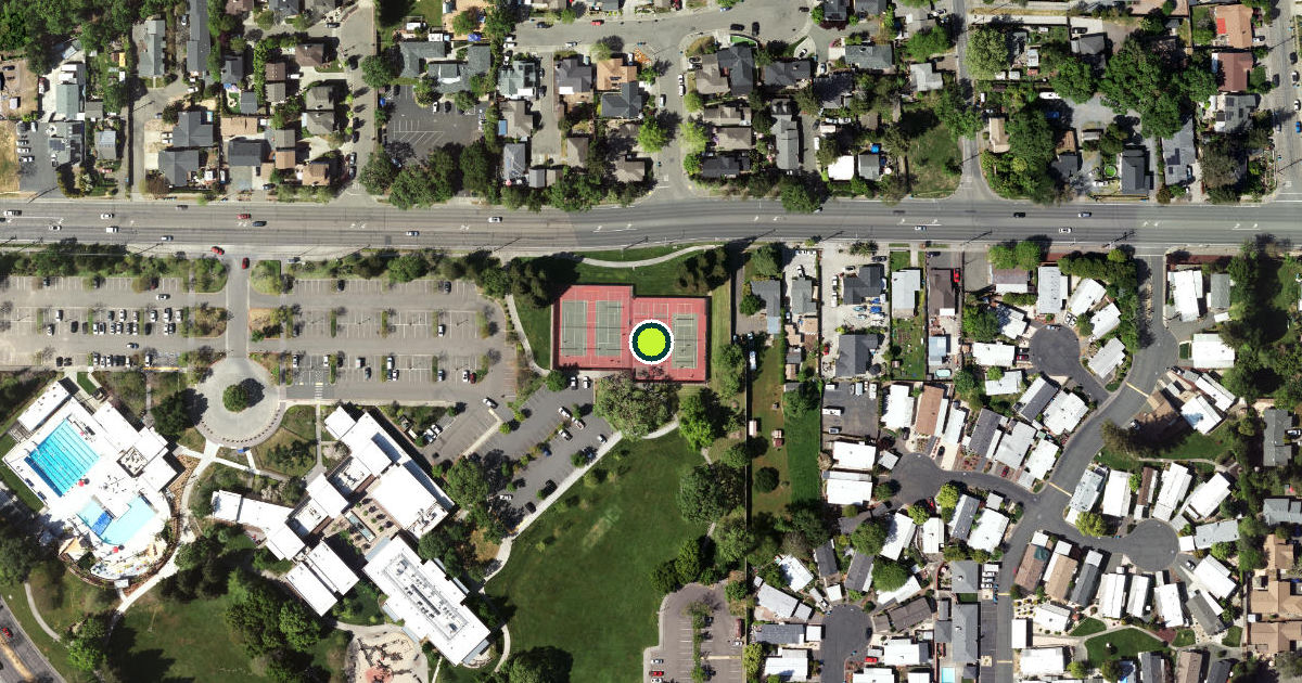 Satellite view of Santa Rosa Pickleball Courts