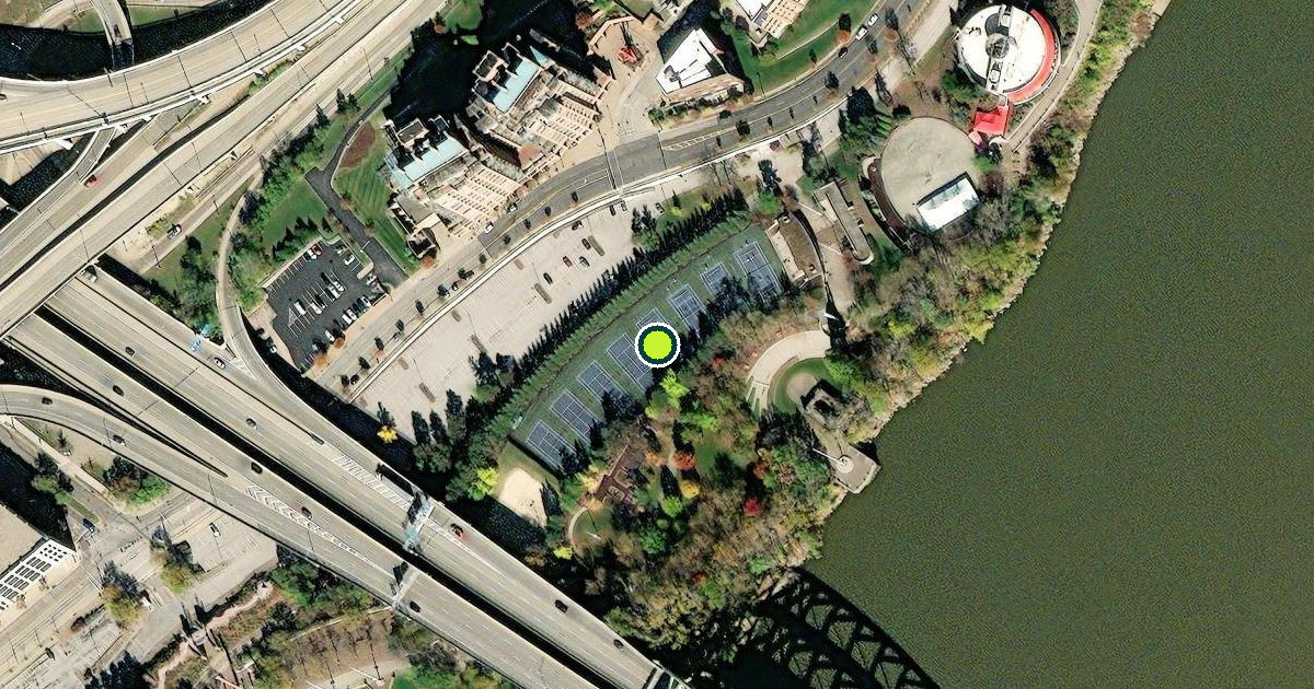 Satellite view of Sawyer Point Pickleball & Tennis Complex