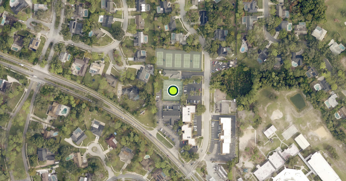 Satellite view of Seminole County Pickleball Courts