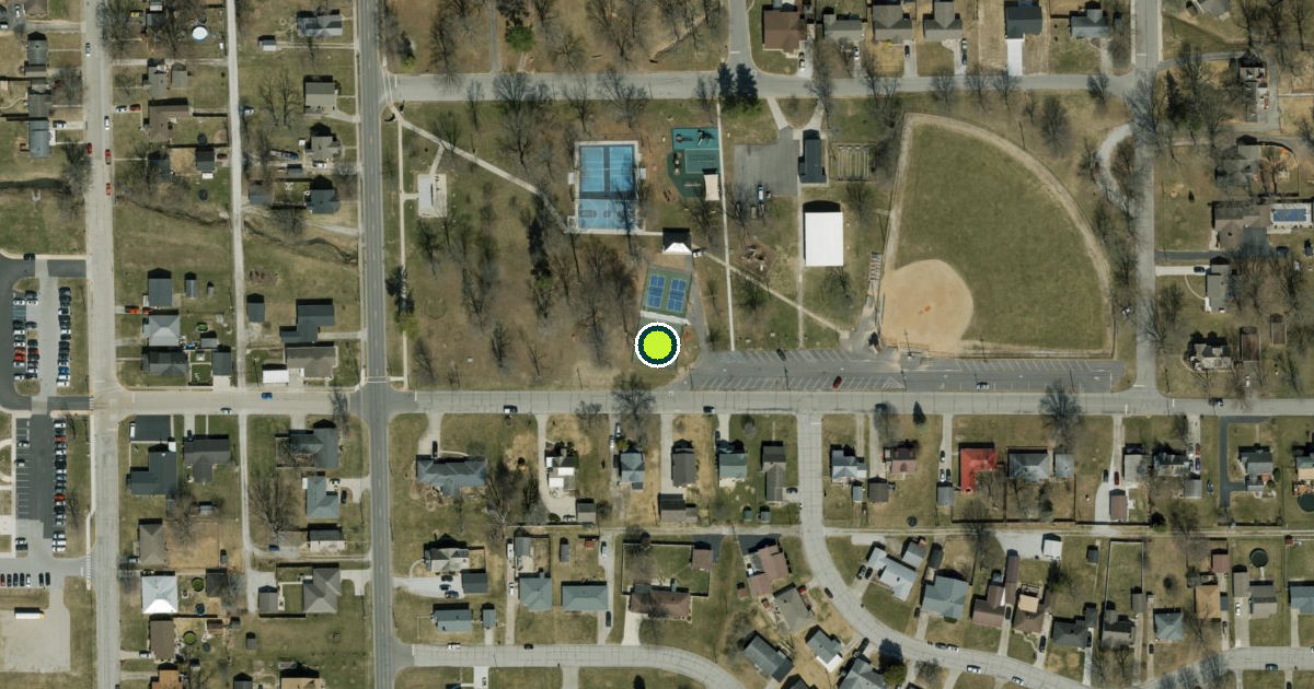 Satellite view of Seymour Pickleball Courts