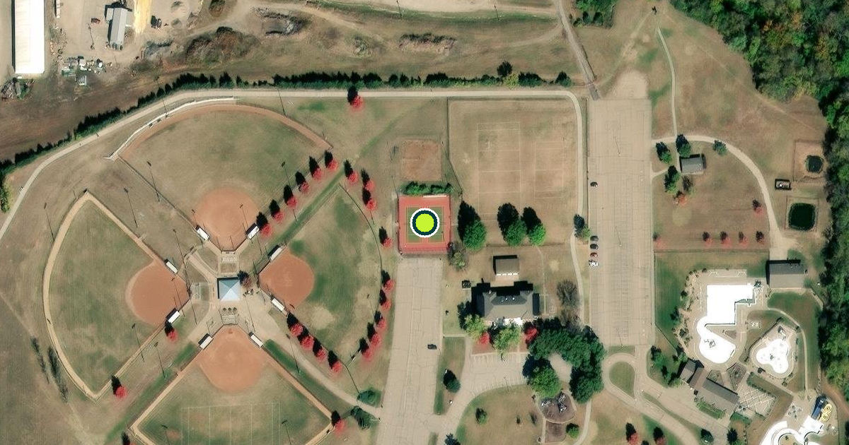 Satellite view of Shawnee North Community Park Pickleball Courts