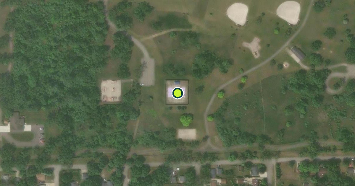 Satellite view of Shelby Charter Township Pickleball Courts