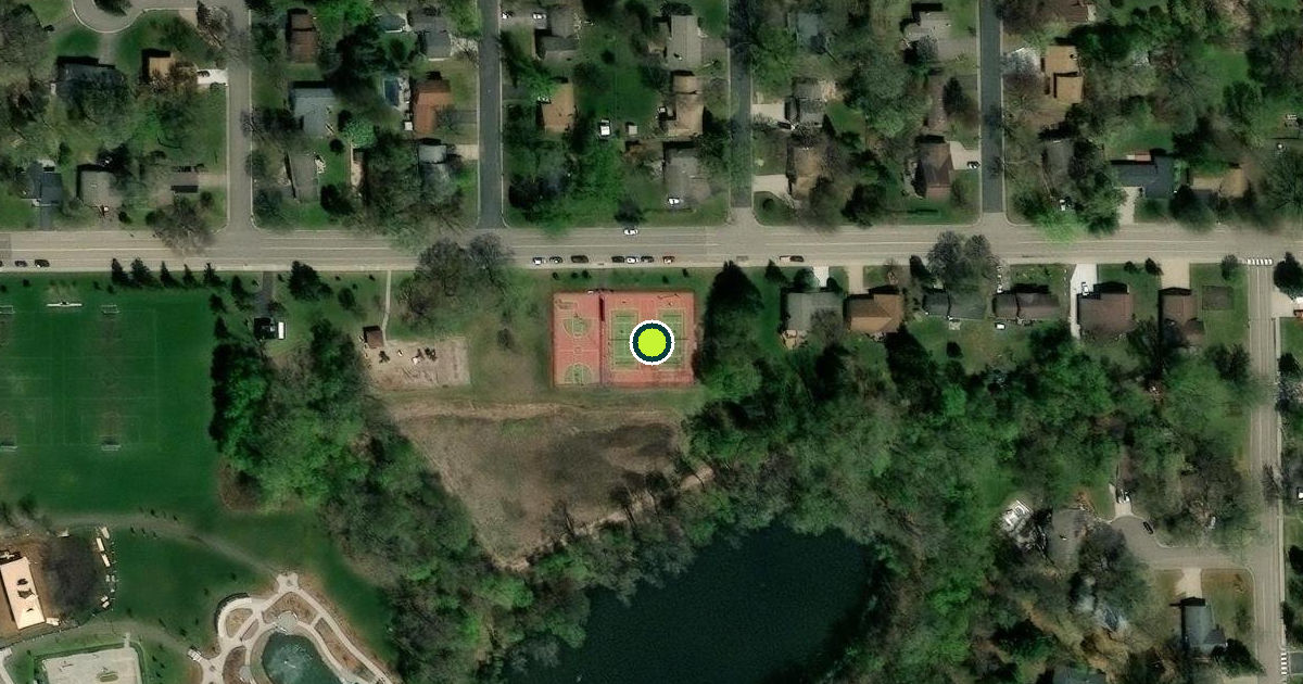 Satellite view of Shoreview Pickleball Courts