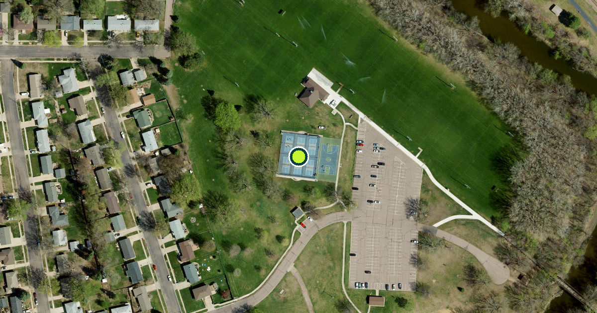 Satellite view of Sioux Falls Pickleball Courts