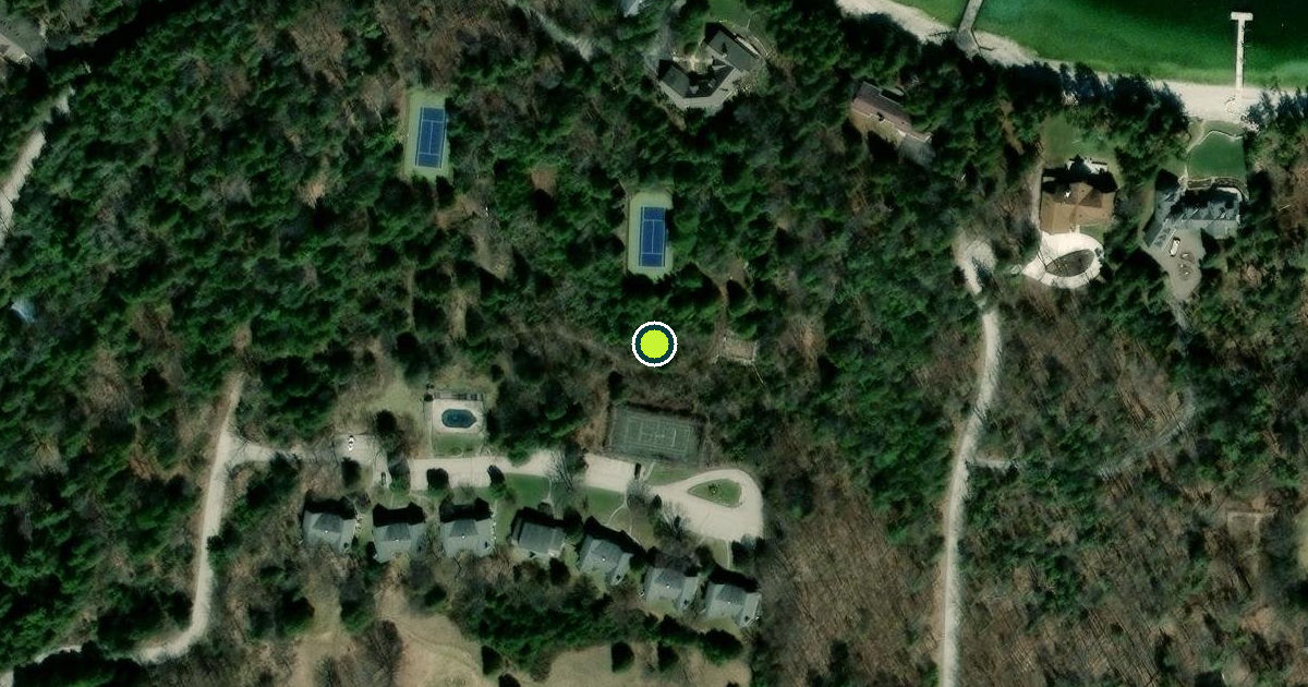 Satellite view of Sister Bay Pickleball Courts