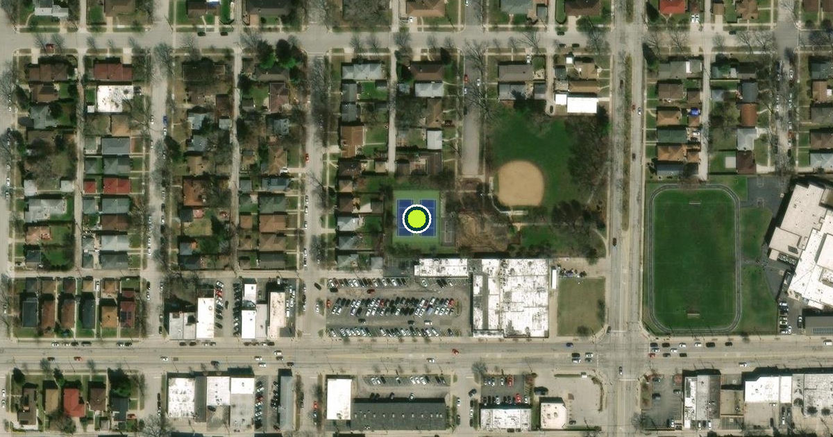 Satellite view of Skokie Pickleball Courts
