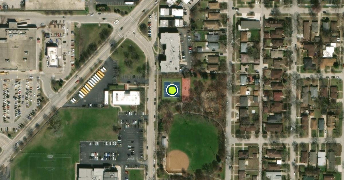 Satellite view of Skokie Pickleball Courts