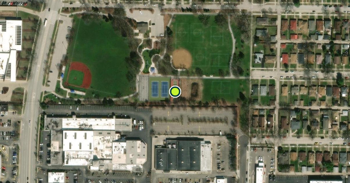 Satellite view of Skokie Pickleball Courts