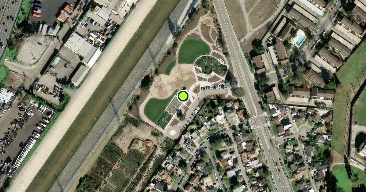 Satellite view of South Gate Pickleball Courts