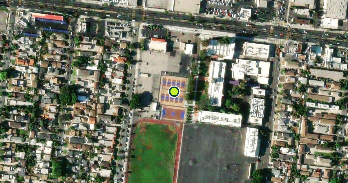 Satellite view of South Gate Pickleball Courts