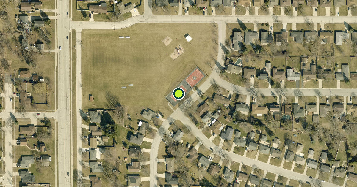 Satellite view of South Milwaukee Pickleball Courts