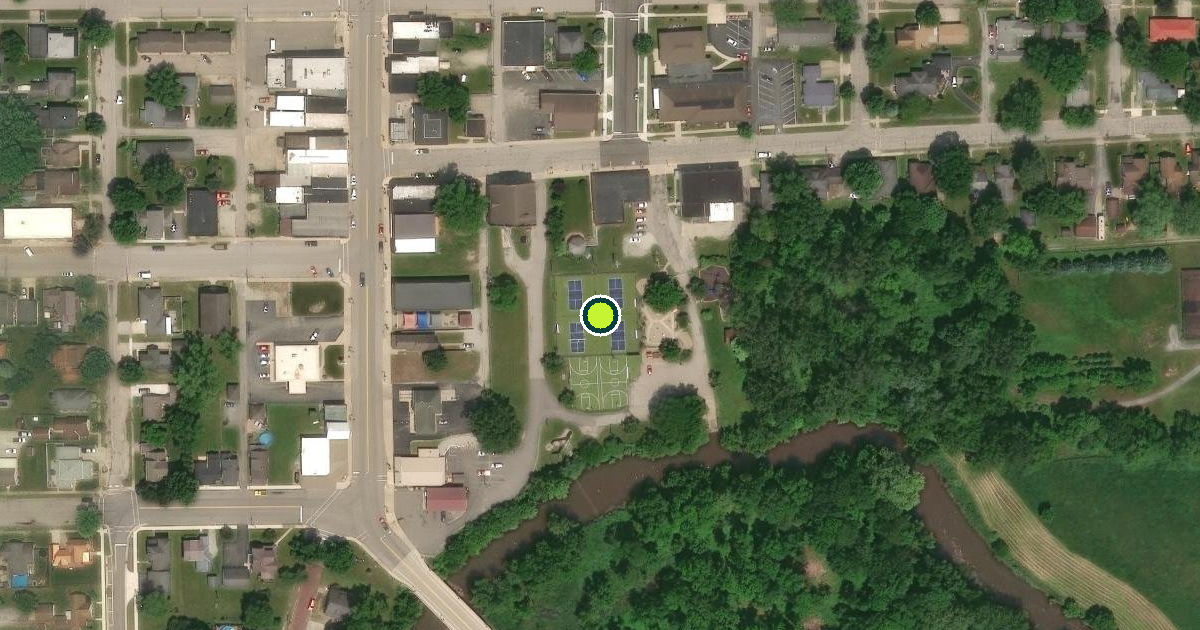 Satellite view of South Whitley Town Park Pickleball Courts