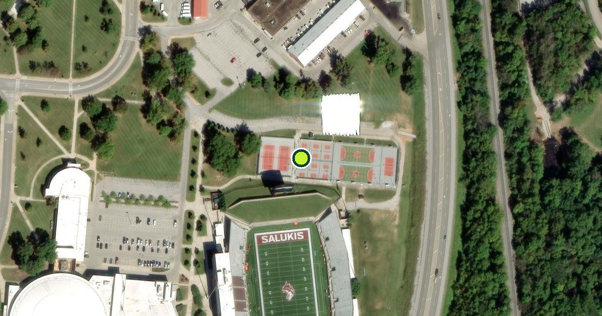 Satellite view of Southern Illinois University Carbondale Pickleball Courts