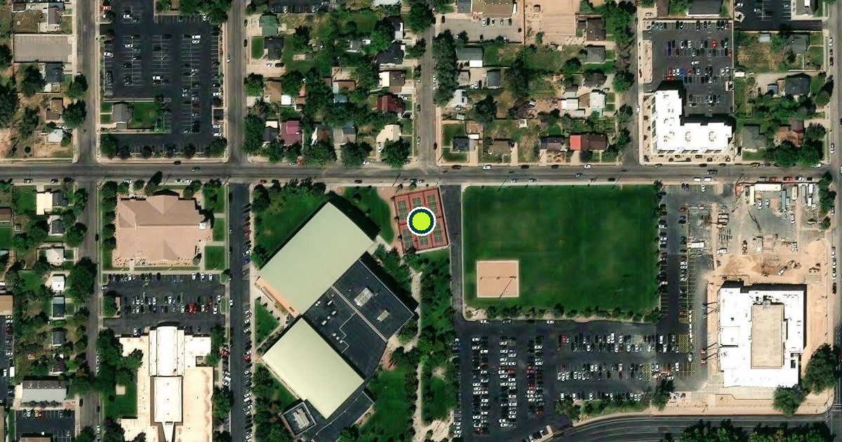 Satellite view of Southern Utah University Pickleball Courts