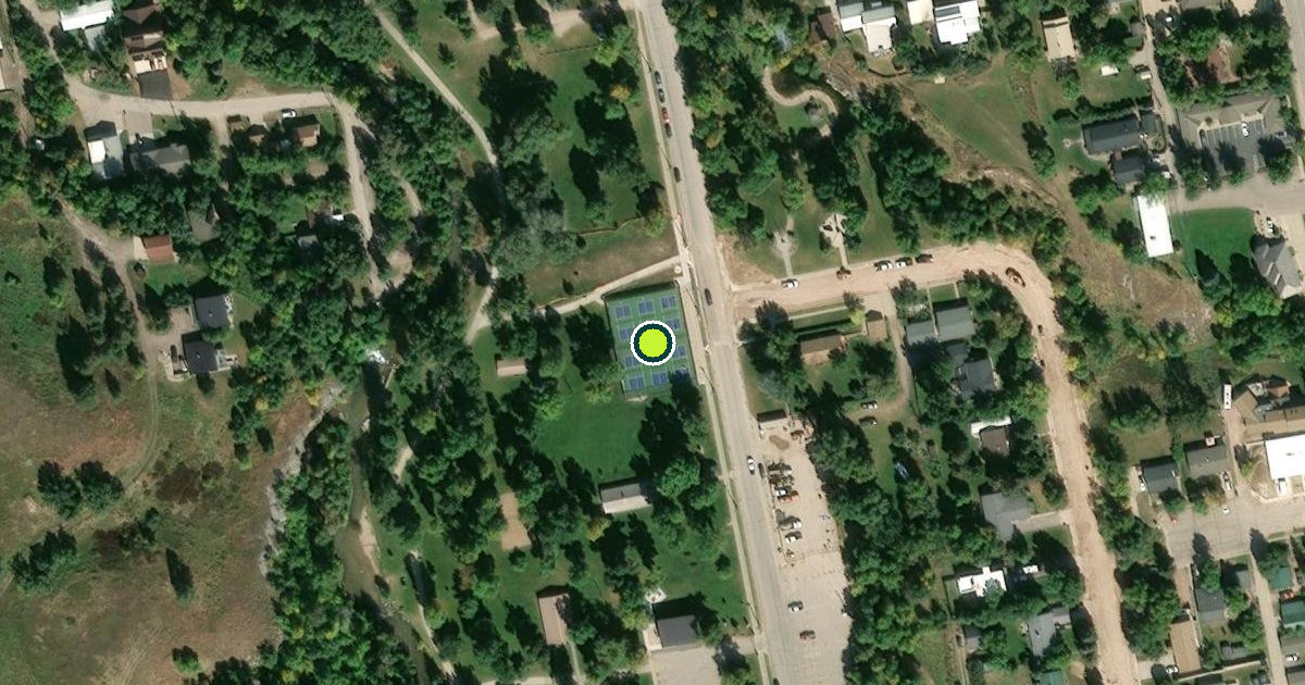 Satellite view of Spearfish City Park Pickleball Courts