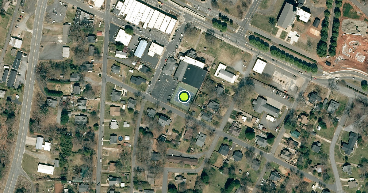 Satellite view of Spindale Pickleball Courts