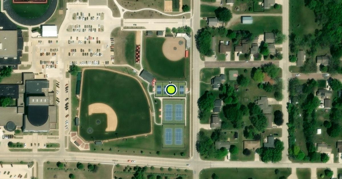 Satellite view of Spirit Lake Pickleball Courts