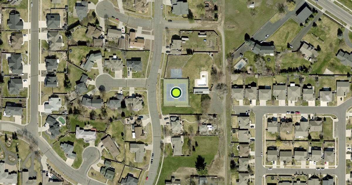 Satellite view of Spokane Pickleball Courts