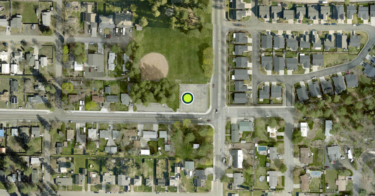Satellite view of Spokane Valley Pickleball Courts