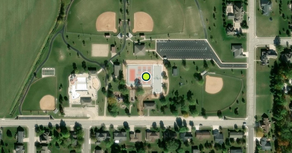 Satellite view of St. Henry Pickleball Courts