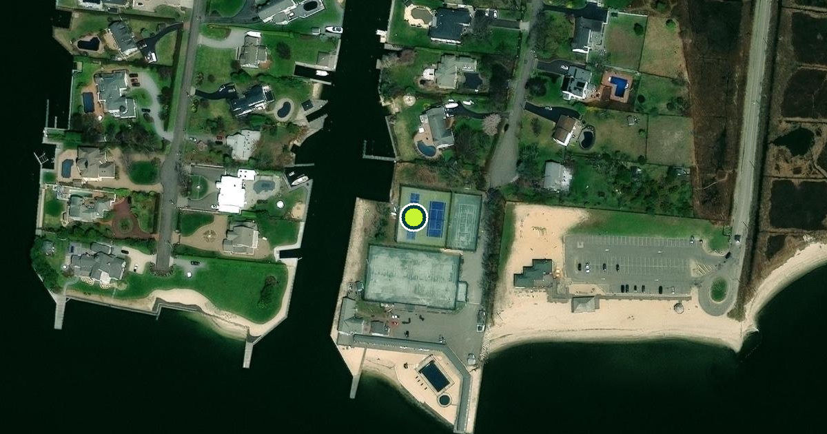 Satellite view of Suffolk County Pickleball Courts