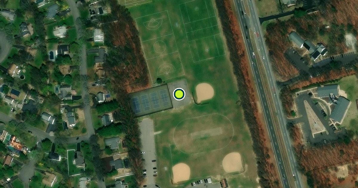 Satellite view of Suffolk County Pickleball Courts