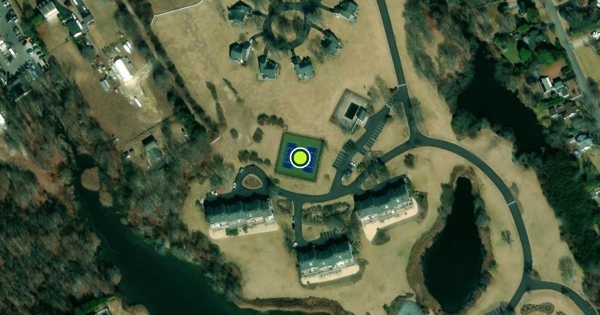 Satellite view of Suffolk County Pickleball Courts